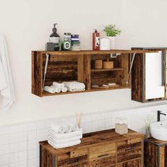 vidaXL Ντουλάπι τοίχου μπάνιου Παλιό ξύλο 100x25x40 cm