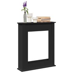 vidaXL Πλαίσιο Τζακιού Μαύρο 75x20x87,5 εκ. από Επεξ. Ξύλο