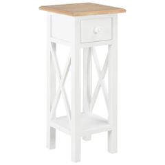 vidaXL Τραπεζάκι Βοηθητικό Λευκό 27 x 27 x 65,5 εκ. Ξύλινο
