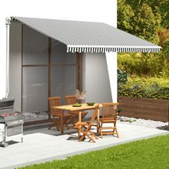 vidaXL Ανταλλακτικό Ύφασμα Τέντας Ανθρακί και Λευκό 4,5x3 μ. Πολυεστέρας