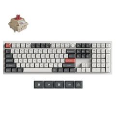Keychron Q6 Ultra (Q6U-P1) ZMK RGB 8K Wireless Custom Mechanical Keyboard-Red Switch 100% US White