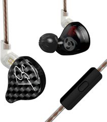 KZ ZST Black With Mic - IEM 3,5 In Ear Monitor Earphones, Dynamic Hybrid Dual Driver 1BA+1DD