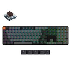 Keychron K5 V2 (K5X-B3) QMK Wireless Mechanical Keyboard Brown Switch RGB 100% US Layout