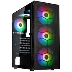 Kolink Observatory HF Mesh ARGB Midi Tower Case - Black (with 6 ARGB fans - 3x140mm & 3x120mm)