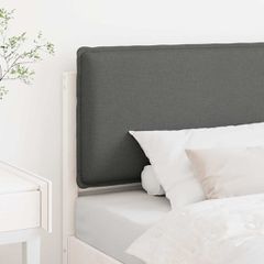 vidaXL Ταπετσαρισμένο κεφαλάρι Λευκό και Ανοιχτό Γκρι 100 cm