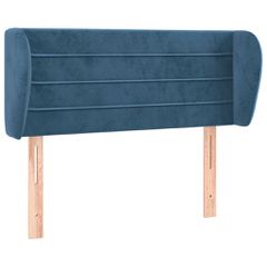vidaXL Κεφαλάρι με Πτερύγια Σκούρο Μπλε 93x23x78/88 εκ. Βελούδινο-thumb-1