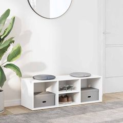 vidaXL Πάγκος Αποθήκευσης Παπουτσιών Λευκός 105x35x35 εκ. Επεξ. Ξύλο