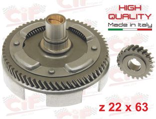 Γρανάζωμα 22/63 (2.86) για Vespa smallframe 50-90-PK