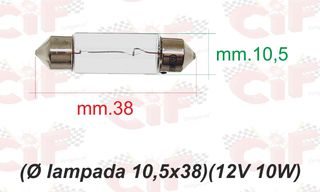 Λάμπα σωληνωτή (12V 10W) για Vespa old models