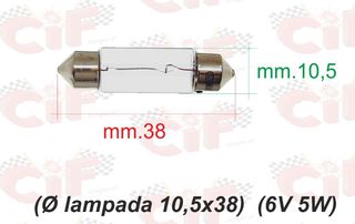 Λάμπα σωληνωτή (6V 5W) πορείας για Vespa