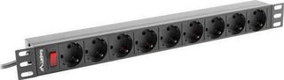 Lanberg PDU-09F-0300-BK Πολύπριζο Rack 19" PDU 1U 9x Schuko