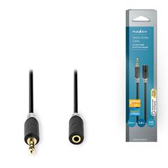 Nedis 233-0730 Καλώδιο 3.5mm male - 3.5mm female Μαύρο 2m (CABW22050AT20)