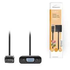 Nedis 233-2587 Cable DisplayPort male - VGA female 0.2m Μαύρο (CCGB37351BK02)