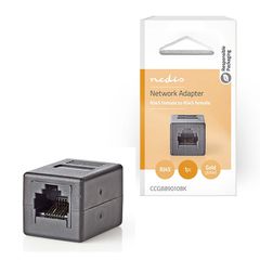 Nedis 233-0923 Network Adapter RJ45 Female - RJ45 Female Cat6 Black