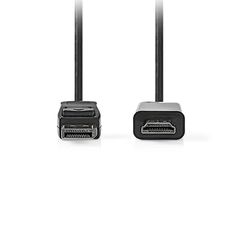 Nedis 233-2535 Cable DisplayPort male - HDMI male 1m Μαύρο (CCGL37100BK10)