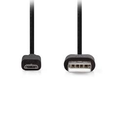 Nedis 233-2514 USB 2.0 Cable USB-A male - micro USB-B male Μαύρο 0.5m CCGL60500BK05