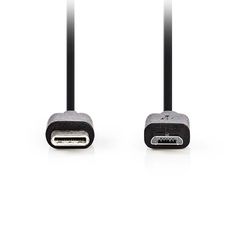 Nedis 233-2484 USB 2.0 Cable USB-C male - micro USB-B 60W Μαύρο 1m (CCGL60750BK10)
