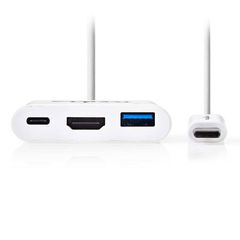 Nedis 233-0151 USB-C Docking Station με HDMI 4K PD Λευκό (CCGP64765WT02)
