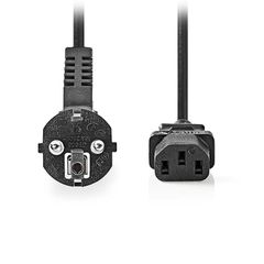 Nedis 233-2666 Καλώδιο Τροφοδοσίας Schuko Αρς Γωνία 90° Iec-320-c13 Θηλ 3.00m Καλώδιο Τροφοδοσίας Schuko Αρσ.
