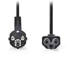 Nedis 233-2640 Schuko - IEC C5 Cable 2m Μαύρο CEGT10100BK20