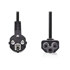 NEDIS 233-2300 Schuko - IEC C5 Cable 2m Μαύρο CEGT10100BK20