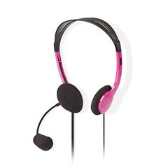 Nedis 233-1572 On Ear Multimedia Ακουστικά με μικρόφωνο και σύνδεση 3.5mm Jack σε Ροζ χρώμα CHST100PK
