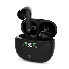 Nedis 233-2720 In-ear Bluetooth Handsfree Ακουστικά με Θήκη Φόρτισης Μαύρα HPBT2450BK