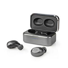Nedis 233-2024 In-ear Bluetooth Handsfree Ακουστικά με Θήκη Φόρτισης Γκρι HPBT5056GY