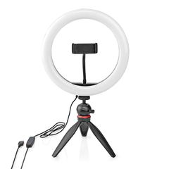 Nedis 233-2346 Ring Light 26cm 2700 - 6700K με Επιτραπέζιο Τρίποδο και Βάση για Κινητό