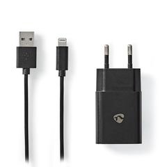 Nedis 233-1967 Φορτιστής με Θύρα USB-A και Καλώδιο Lightning 12W Μαύρος (WCHAL242A)