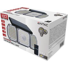 Entac Ηλιακός Προβολέας Τοίχου 2.3W SMD 3 Κεφαλές Φωτοκύτταρο + Τηλεχειριστήριο-thumb-1
