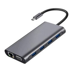 Μετατροπέας 11in1 RJ45 USBx4 VGA HDMIPD SD TF Audio-thumb-1
