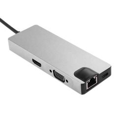 Μετατροπέας 8in1 USB C hub RJ45 HDMI USBx2 VGA SD TF USB3.0x2-thumb-1