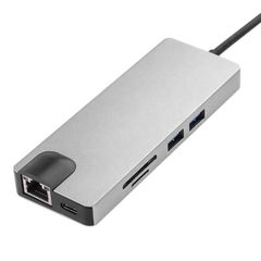 Μετατροπέας 8in1 USB C hub RJ45 HDMI USBx2 VGA SD TF USB3.0x2