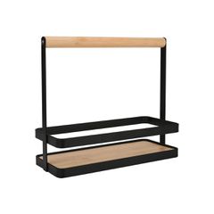 Estia 01-28343 Bamboo Essentials Βάση Οργάνωσης Κουζίνας Ξύλινη σε Μαύρο Χρώμα 10.5x24x21.3cm