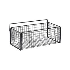Estia Cage Επιτοίχια Ραφιέρα Μπάνιου Μεταλλική 36x15x13cm Μαύρη