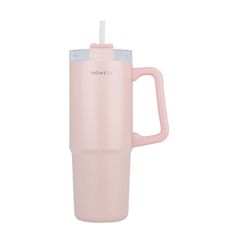 Homely 01-34535 Θερμός Straw Tumbler 900ml Rose Quartz