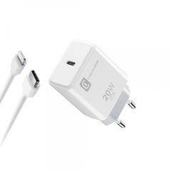 CELLULAR LINE 398476 Σετ Φορτιστής για iPhone με Θύρα Type-C και Καλώδιο USB-C/Lightning 20W Λευκό