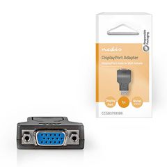 Nedis 233-2831 Displayport Adapter Displayport Plug To Vga Socket Black Blister Pack