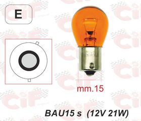 Λάμπα φλας πορτοκαλί BAU 15s (12V-21W) για Vespa PX from 1997-