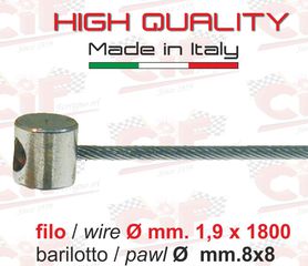Ντίζα συμπλέκτη (μόνο σύρμα-μήκος 1.8m) για Vespa smallframe 50-125-ET3-PRIMAVERA