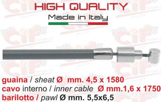 Ντίζα ταχυτήτων (κομπλέ με μακαρόνι) για Vespa smallframe 50-125-ET3-PRIMAVERA-PK
