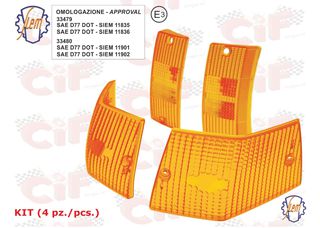 Σετ κρύσταλλα φλας SIEM πορτοκαλί για Vespa PX - PE - T5