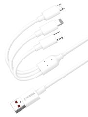 KAKUSIGA καλώδιο USB σε USB-C/Lightning/Micro USB KSC-1021, 5A, 1.2m, λευκό