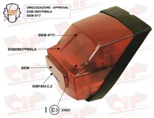 Φανάρι πίσω SIEM κομπλέ για Vespa P200E-P150X-PE-PX