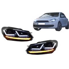 Osram Xenón Upgrade Fanária Emprós LEDriving katállhla gia VW Golf 6 VI (2008-2012) Mavro LED Dunamikó Sequential Fotismós strofís
