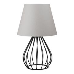 Φωτιστικό επιτραπέζιο Akerlind Megapap ύφασμα Pvc/μέταλλο χρώμα ανοιχτό γκρι/μαύρο 22x17x36εκ.
