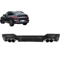 Píso profulaktíras spoiler valance diffuser Diplí éxodos me ákres exátmishs katállhlh gia BMW X4 G02 (2018-up) M Sport