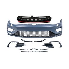 Emprós Profulaktíras gia VW Golf 7.5 17-20 R Look Badgeless Kentrikí máska