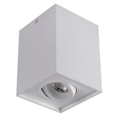 Avide Φωτιστικό Οροφής GU10 Spot Light Τετράγωνο Λευκό Περιστρεφόμενο